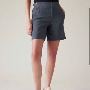 Athleta Voyager Linen Short Granite Blue